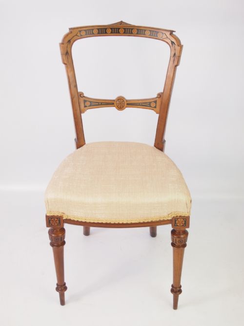 fig 1. Set 4 Victorian Aesthetic Movement Balloon Back Chairs