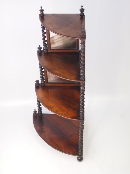 fig 1. Victorian Four Tier Rosewood Corner Whatnot