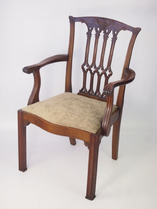 Edwardian Mahogany Chippendale Desk Chair