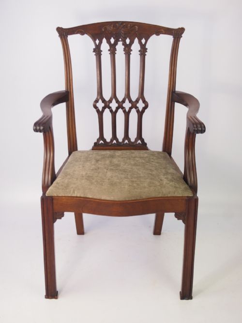 fig 1. Edwardian Mahogany Chippendale Desk Chair