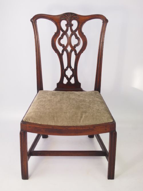 fig 1. Georgian Mahogany Chippendale Chair Stamped “AF”