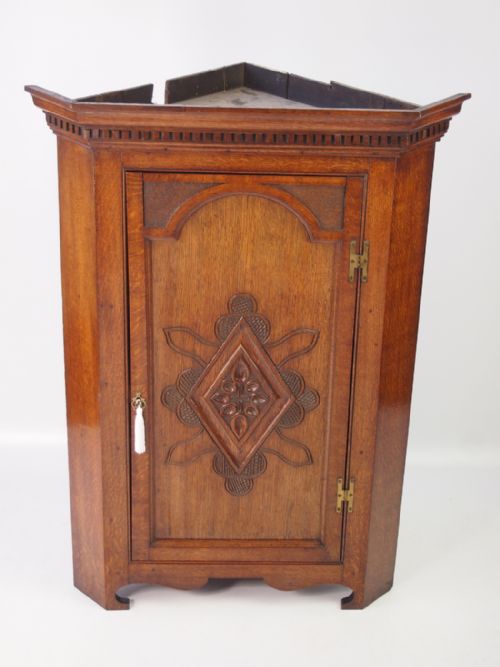 fig 1. Victorian Oak Corner Cupboard