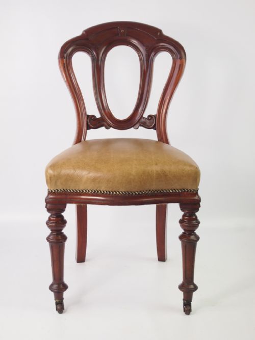 Victorian Mahogany & Leather Desk Chair