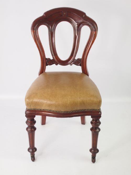 fig 1. Victorian Mahogany & Leather Desk Chair