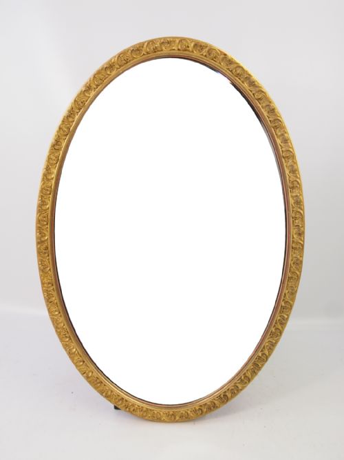 Edwardian Oval Gilt Framed Mirror