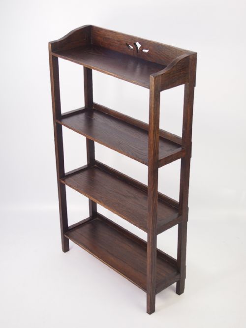 Edwardian Arts & Crafts Oak Open Bookcase