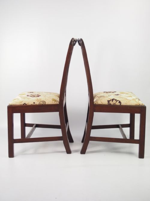 fig 1. Pair Edwardian Mahogany Chippendale Chairs
