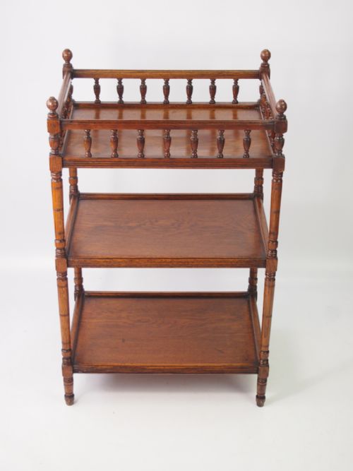 fig 1. Victorian Aesthetic Movement Oak Whatnot 