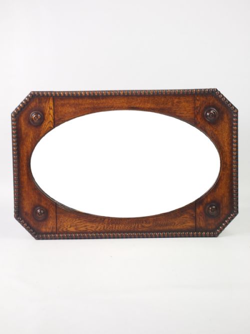 Octagonal Oak Framed Mirror