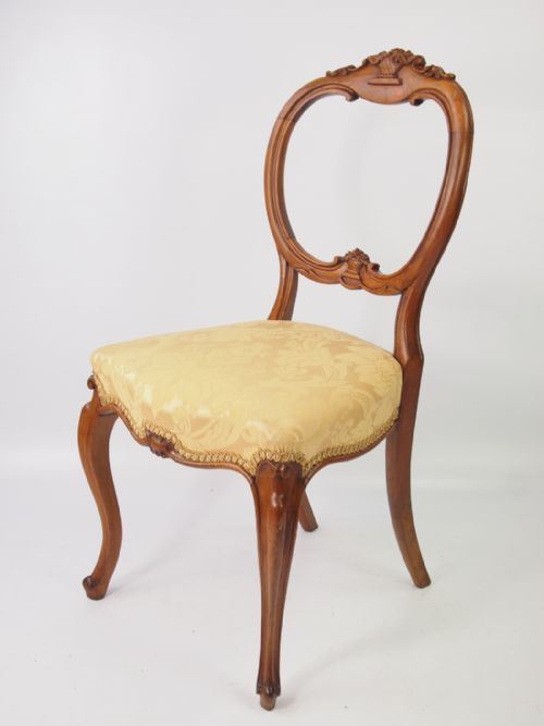 fig 1. Two Victorian Walnut Balloon Back Chairs