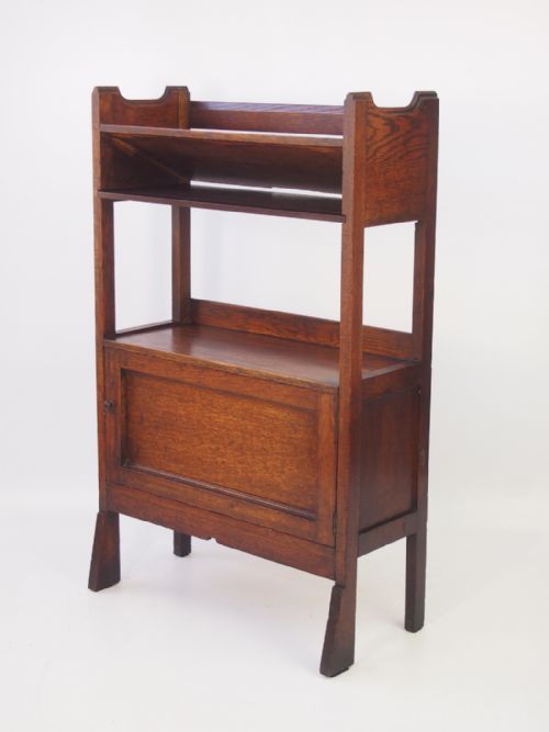 Edwardian Arts & Crafts Oak Book Trough