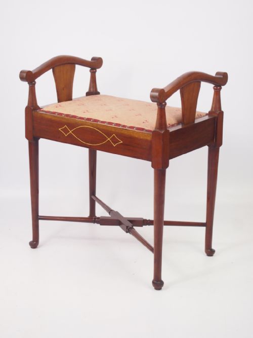 Edwardian Mahogany Piano Stool