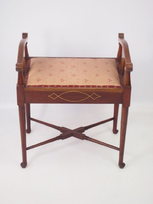 fig 1. Edwardian Mahogany Piano Stool