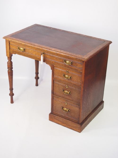 fig 1. Small Antique Edwardian Oak Desk