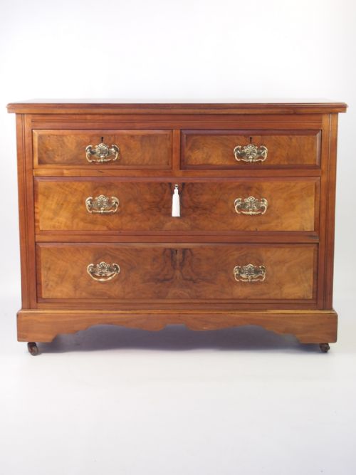 Edwardian Burr Walnut Chest of Drawers