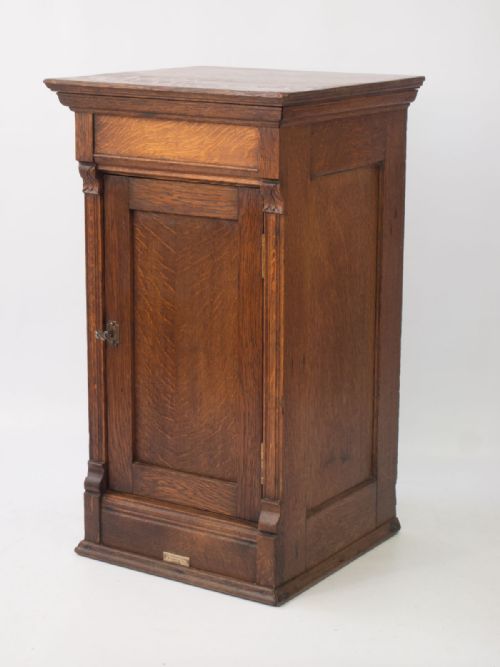 Edwardian Oak Music Cabinet