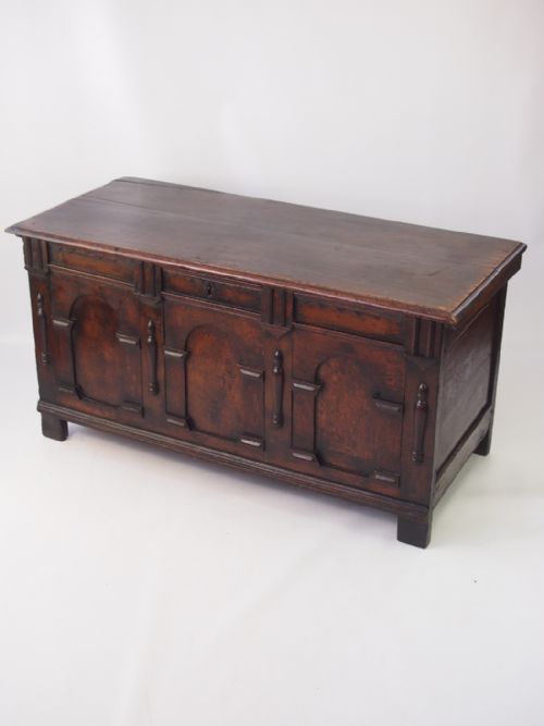 fig 1. 17th Century Charles II Oak Coffer