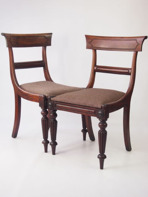 Pair Victorian Mahogany Side Chairs