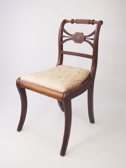 Regency Mahogany & Brass Inlaid Trafalgar Chair