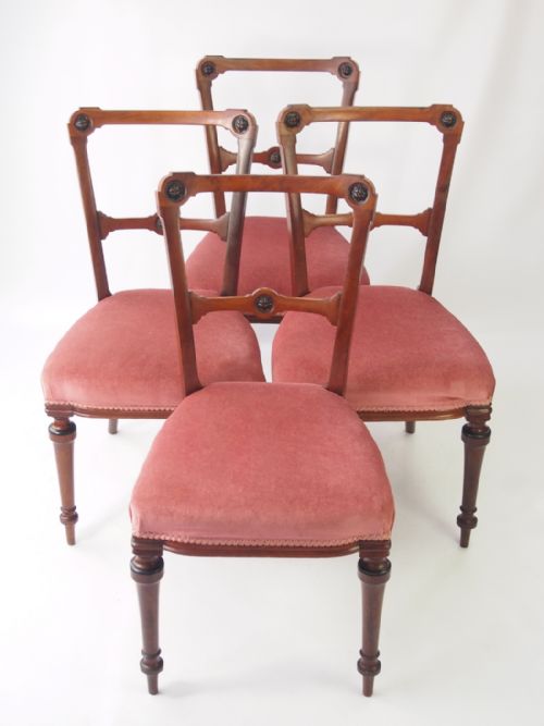 Set 4 Victorian Mahogany Balloon Back Chairs