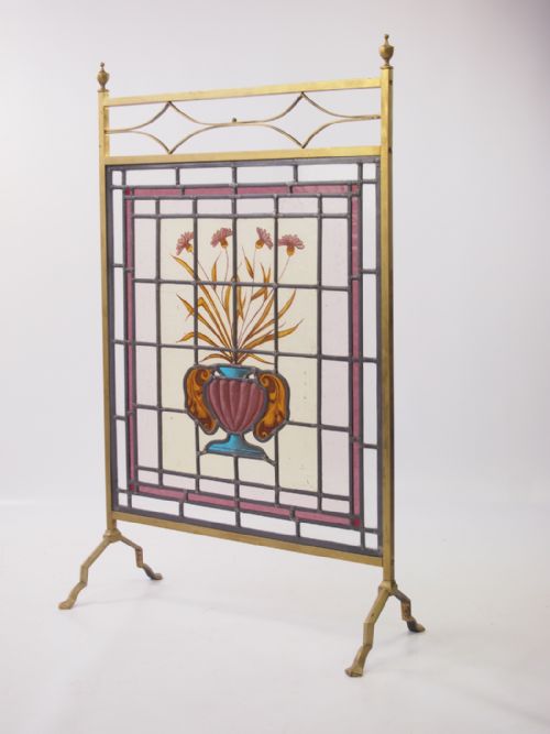 fig 1. Edwardian Stained Glass Fire Screen