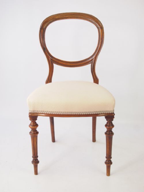 fig 1. Pair Victorian Walnut Balloon Back Chairs