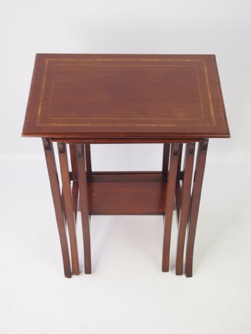 fig 1. Small Edwardian Inlaid Mahogany Nest of Tables