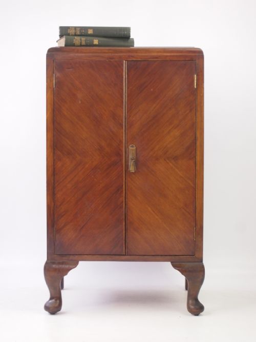 fig 1. Small Art Deco Walnut Music Cabinet