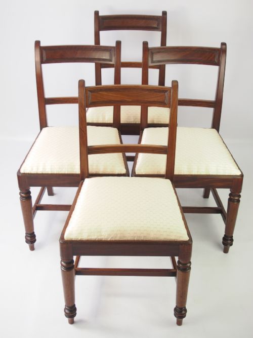 Set 4 Georgian Mahogany Dining Chairs