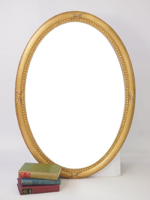 fig 1. Large Edwardian Oval Gilt Framed Mirror