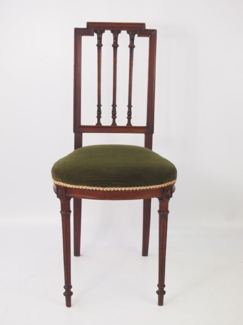 fig 1. Pair of Small Antique French Mahogany Chairs