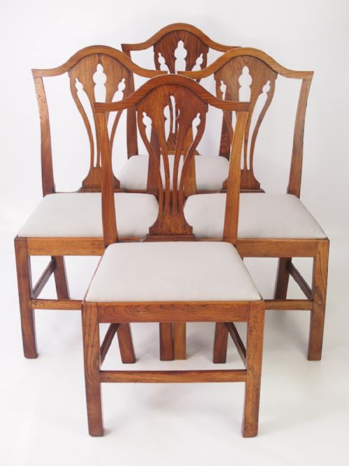Set 4 Georgian Elm Dining Chairs