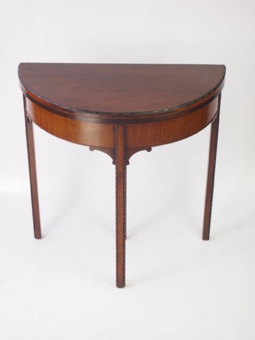 Edwardian Mahogany Demi Lune Card Table
