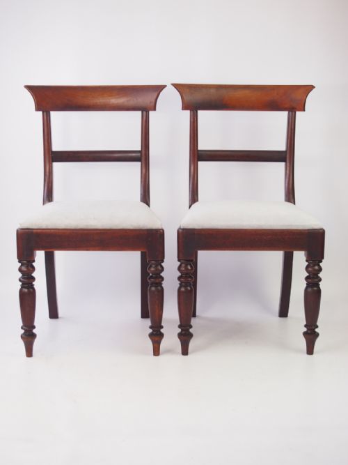 Pair Antique Victorian Mahogany Side Chairs