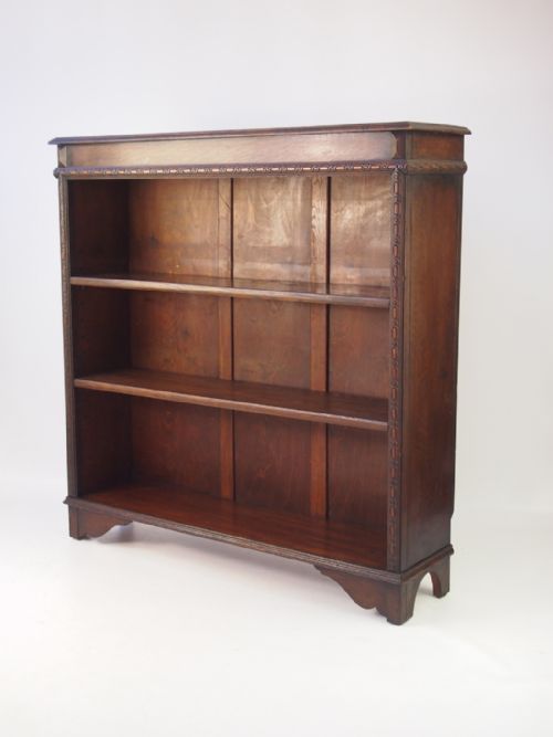 Edwardian Oak Open Bookcase