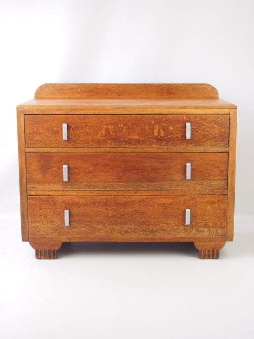 Small Art Deco Oak Chest of Drawers