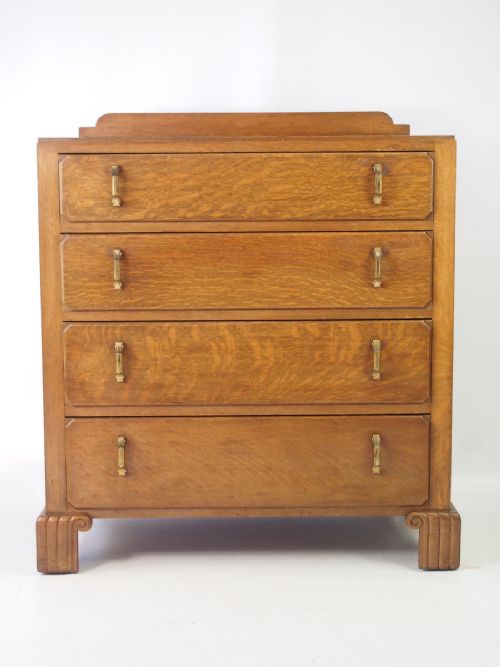 Small Art Deco Oak Chest of Drawers