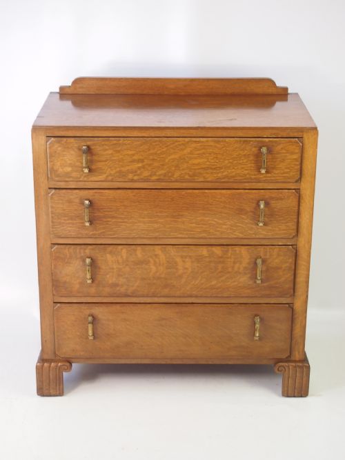 fig 1. Small Art Deco Oak Chest of Drawers
