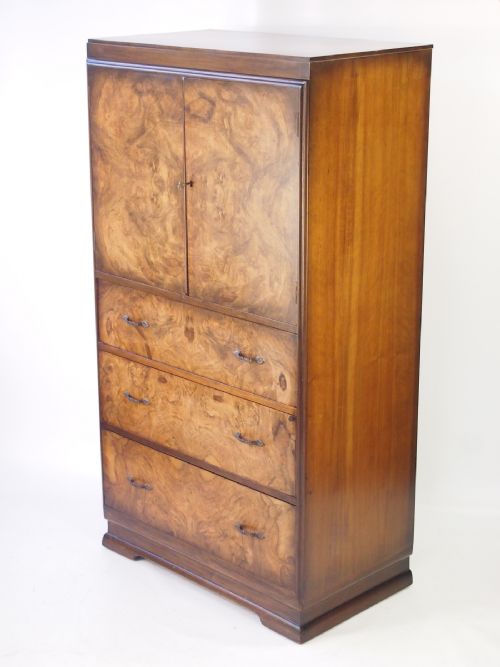 fig 1. Art Deco Burr Walnut Tallboy