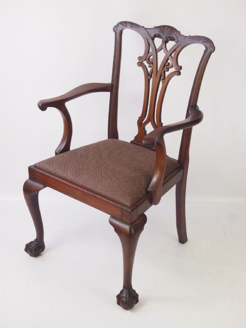 Edwardian Mahogany Chippendale Desk Chair