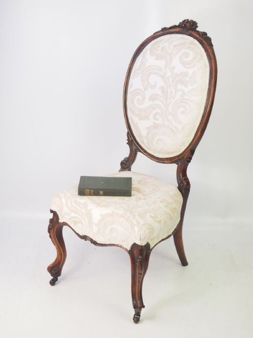 fig 1. Victorian Walnut Balloon Back Chair