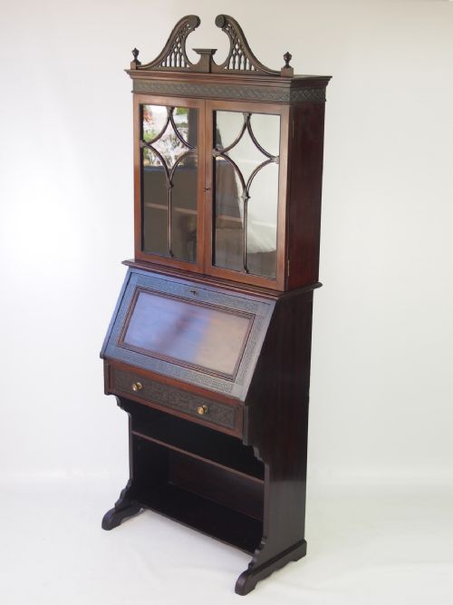 fig 1. Edwardian Mahogany Bureau Bookcase