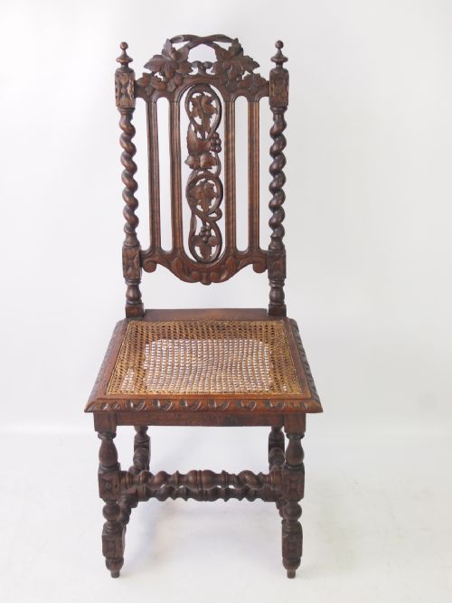 fig 1. Victorian Gothic Revival Oak Chair