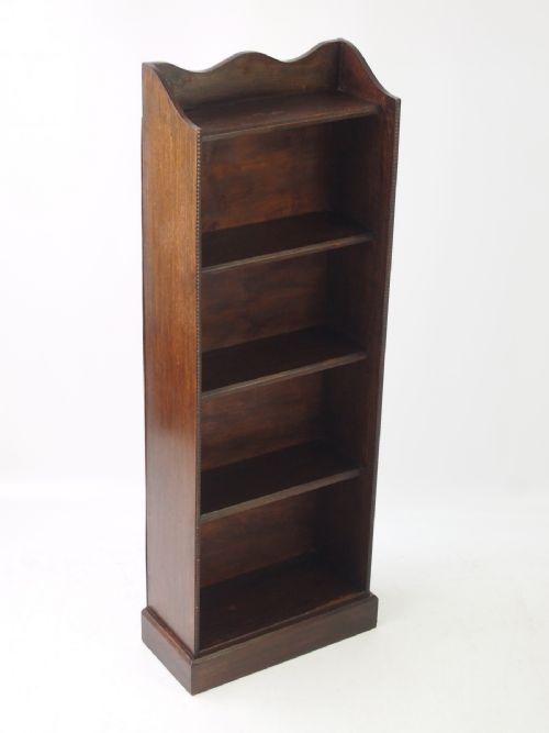 Slim Edwardian Oak Open Bookcase
