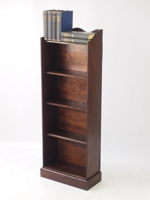 fig 1. Slim Edwardian Oak Open Bookcase