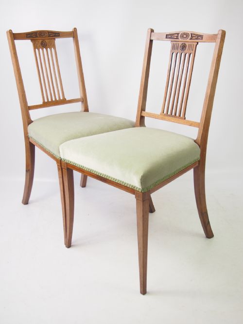 Pair Edwardian Rosewood Chairs