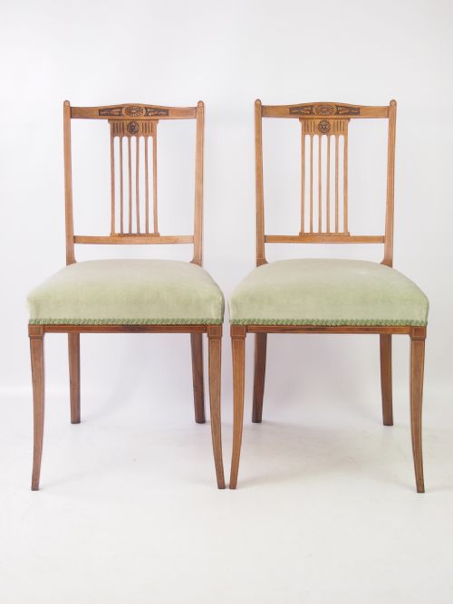 fig 1. Pair Edwardian Rosewood Chairs