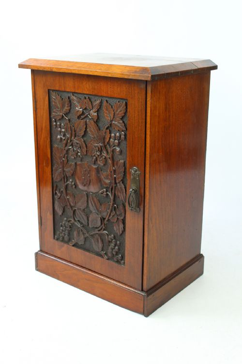 fig 1. Edwardian Carved Walnut Arts & Crafts Cupboard