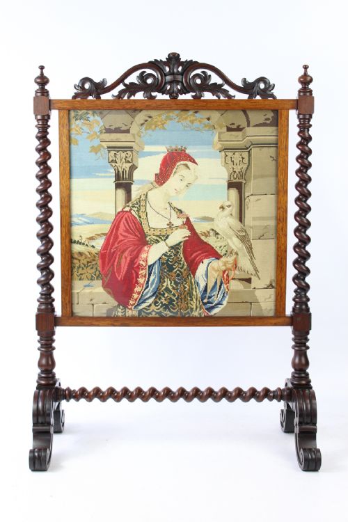 Large Victorian Rosewood Fire Screen
