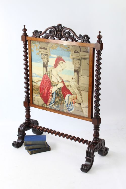 fig 1. Large Victorian Rosewood Fire Screen